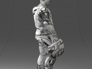 man in motorcycle clothes 0086 Modelo 3D