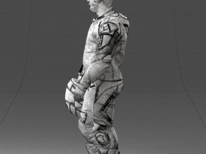 man in motorcycle clothes 0086 Modelo 3D