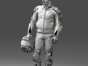 man in motorcycle clothes 0086 Modelo 3D