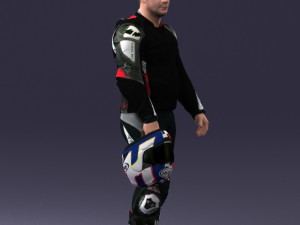 man in motorcycle clothes 0086 3d print ready 3D 打印模型