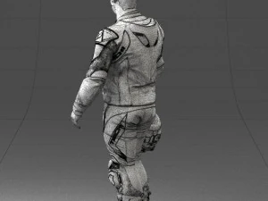 000420 Realistic Man Character in Racing Suit Helmet Pose Full Body Scan 3dp 3D Print Model