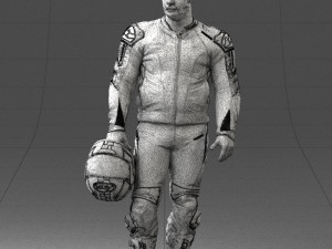 man in motorcycle clothes 0086 3d print ready 3D 打印模型