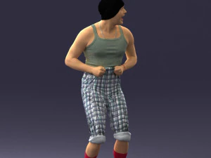 000421 Realistic Man Character Funny Pose Casual Outfit Full Body Scan 3D Model