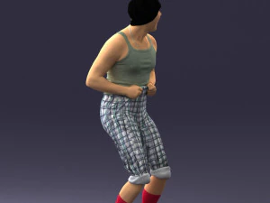 000421 Realistic Man Character Funny Pose Casual Outfit Full Body Scan 3D Model