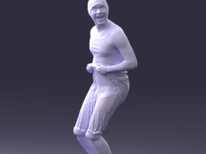 000421 Realistic Man Character Funny Pose Casual Outfit Full Body Scan 3D Model