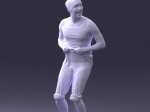 000421 Realistic Man Character Funny Pose Casual Outfit Full Body Scan 3D Model