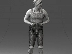 000421 Realistic Man Character Funny Pose Casual Outfit Full Body Scan 3D Model