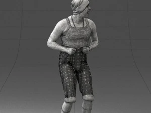 000421 Realistic Man Character Funny Pose Casual Outfit Full Body Scan 3D Model