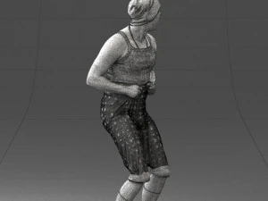 000421 Realistic Man Character Funny Pose Casual Outfit Full Body Scan 3D Model