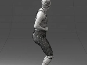 000421 Realistic Man Character Funny Pose Casual Outfit Full Body Scan 3D Model