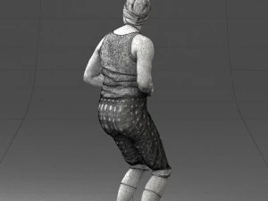 000421 Realistic Man Character Funny Pose Casual Outfit Full Body Scan 3D Model