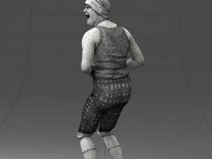 000421 Realistic Man Character Funny Pose Casual Outfit Full Body Scan 3D Model