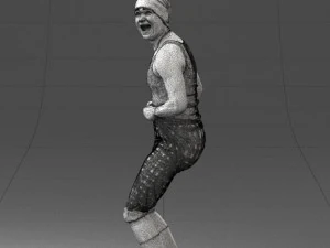 000421 Realistic Man Character Funny Pose Casual Outfit Full Body Scan 3D Model