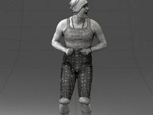 000421 Realistic Man Character Funny Pose Casual Outfit Full Body Scan 3dp 3D Print Model