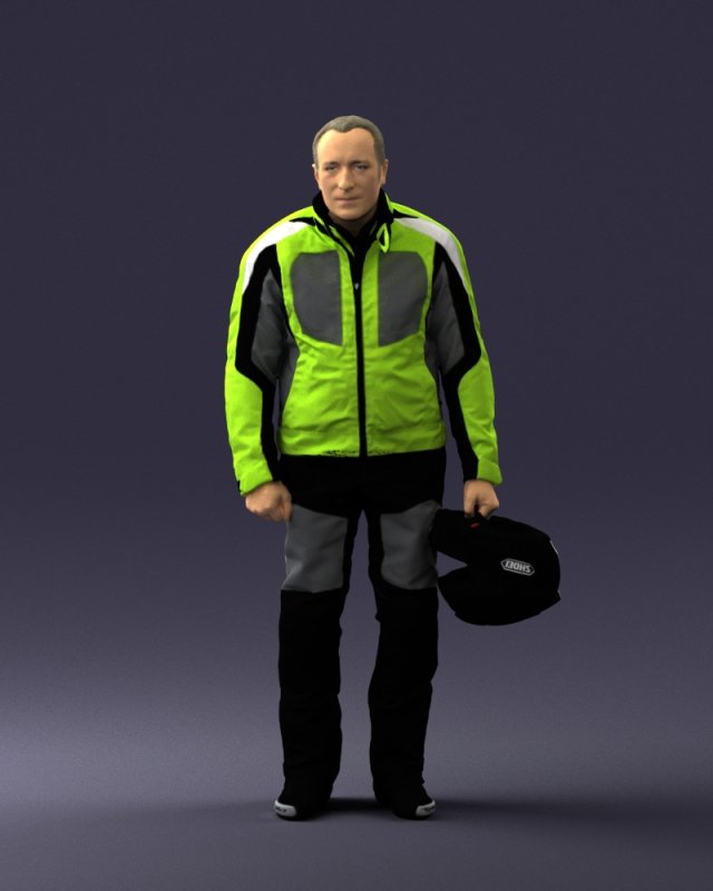 man in motorcycle clothes 0088 3D Model .c4d .max .obj .3ds .fbx .stl .blend 