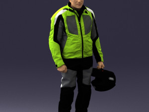 man in motorcycle clothes 0088 3D Model
