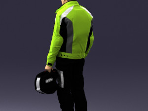 man in motorcycle clothes 0088 3D Model