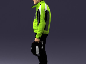 man in motorcycle clothes 0088 3D Model
