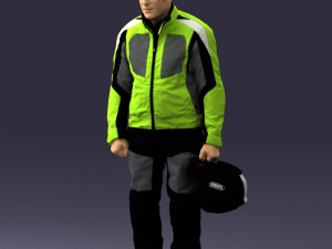 man in motorcycle clothes 0088 3D Model