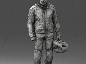 man in motorcycle clothes 0088 3D Model