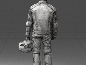 man in motorcycle clothes 0088 3D Model