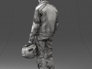 man in motorcycle clothes 0088 3D Model