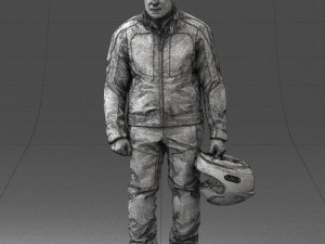 man in motorcycle clothes 0088 3D Model