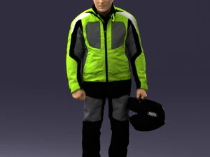 000422 Männlicher Biker-Charakter mit Helm 3D-Scan 3dp 3D Druckmodell