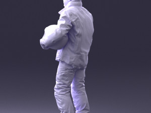 man in motorcycle clothes 0089 3D Model