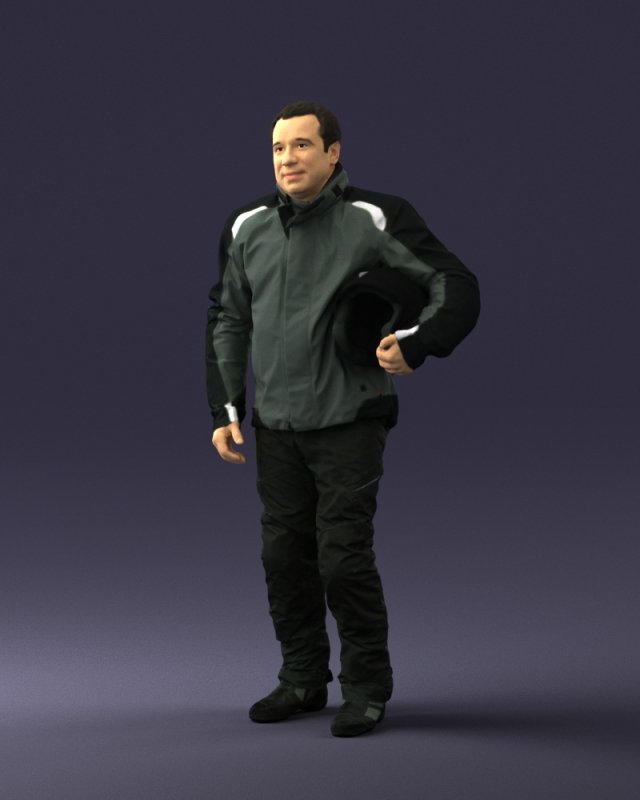 man in motorcycle clothes 0089 3d print ready 3D-printmodel .c4d .max .obj .3ds .fbx .stl .blend 