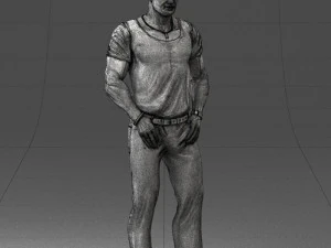 000424 Casual Muscular Male Character Standing Pose 3D Scan 3D Model