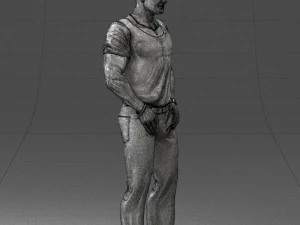 000424 Casual Muscular Male Character Standing Pose 3D Scan 3D Model