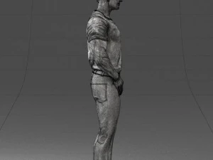 000424 Casual Muscular Male Character Standing Pose 3D Scan 3D Model
