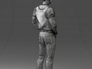 000424 Casual Muscular Male Character Standing Pose 3D Scan 3D Model
