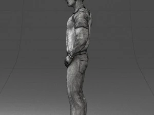 000424 Casual Muscular Male Character Standing Pose 3D Scan 3D Model