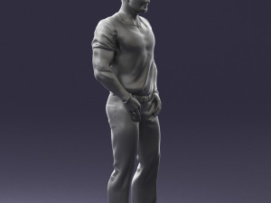 man in blue t-shirt 0090 3d print ready 3D 打印模型