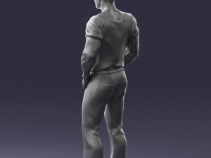 man in blue t-shirt 0090 3d print ready 3D 打印模型
