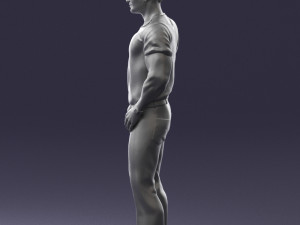 man in blue t-shirt 0090 3d print ready 3D 打印模型