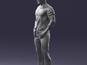 man in blue t-shirt 0090 3d print ready 3D 打印模型