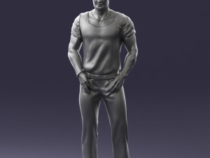 man in blue t-shirt 0090 3d print ready 3D 打印模型