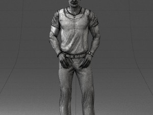 man in blue t-shirt 0090 3d print ready 3D 打印模型