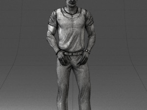 man in blue t-shirt 0090 3d print ready 3D 打印模型