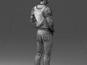 man in blue t-shirt 0090 3d print ready 3D 打印模型