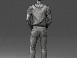 man in blue t-shirt 0090 3d print ready 3D 打印模型