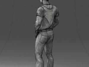 man in blue t-shirt 0090 3d print ready 3D 打印模型