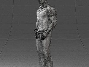 man in blue t-shirt 0090 3d print ready 3D 打印模型