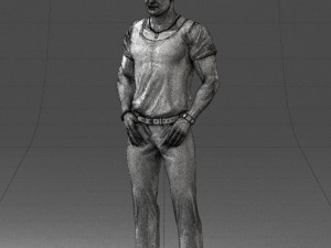 man in blue t-shirt 0090 3d print ready 3D 打印模型