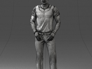 man in blue t-shirt 0090 3d print ready 3D 打印模型