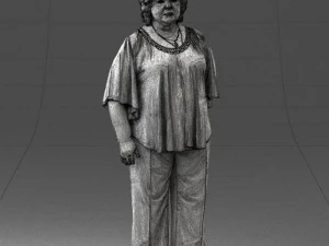 000416 Realistyczny str&oacute;j starszej kobiety w pozycji stojącej Skan Model 3D