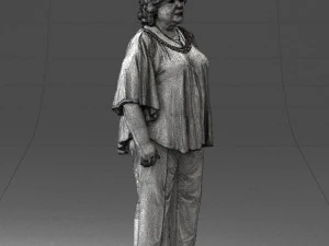 000416 Realistic Elderly Woman Casual Outfit Standing Pose Scan 3dp 3D Print Model